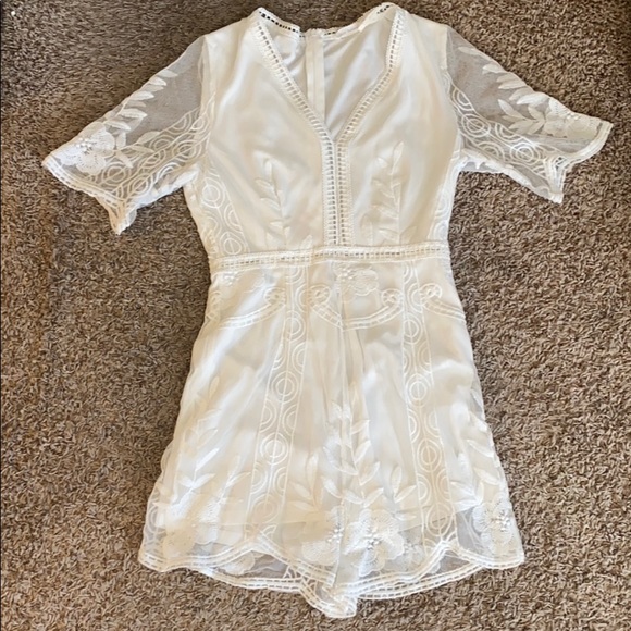 White Lace Romper - Picture 1 of 5